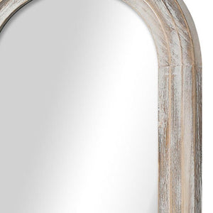 HomeRoots 64" Elegant Arched Full-Length Mirror in White Solid Wood Frame - Perfect for Any Decor Style! 691636