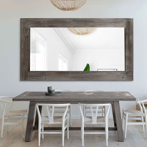 HomeRoots 71" Charcoal Solid Wood Framed Full-Length Mirror - Rustic Charm for Home & Commercial Spaces Decor 691637