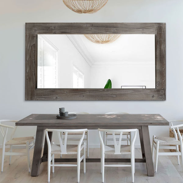 HomeRoots 71" Charcoal Solid Wood Framed Full-Length Mirror - Rustic Charm for Home & Commercial Spaces Decor 691637