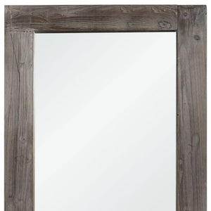 HomeRoots 71" Charcoal Solid Wood Framed Full-Length Mirror - Rustic Charm for Home & Commercial Spaces Decor 691637