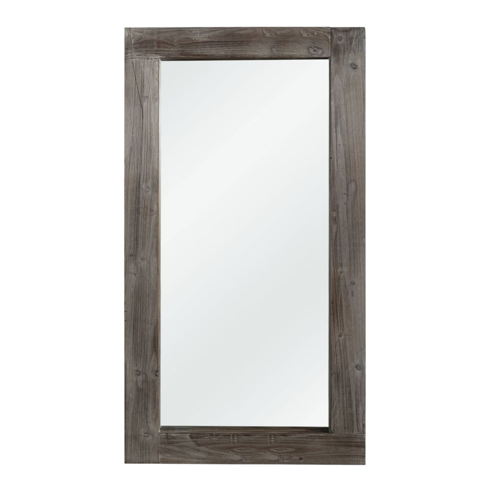 HomeRoots 71" Charcoal Solid Wood Framed Full-Length Mirror - Rustic Charm for Home & Commercial Spaces Decor 691637