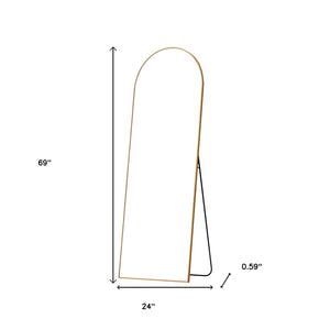 HomeRoots 69" Gold Arch Freestanding Full Length Mirror - Elegant Design for Bedrooms, Entryways & More! 691639