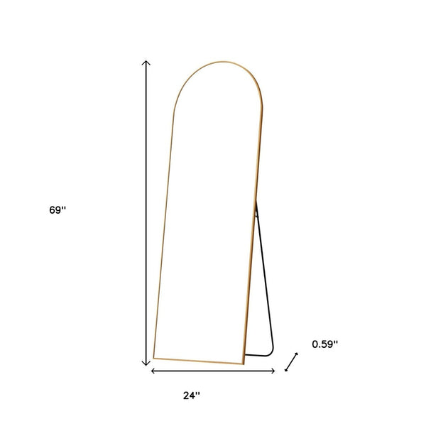 HomeRoots 69" Gold Arch Freestanding Full Length Mirror - Elegant Design for Bedrooms, Entryways & More! 691639