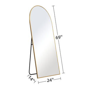 HomeRoots 69" Gold Arch Freestanding Full Length Mirror - Elegant Design for Bedrooms, Entryways & More! 691639