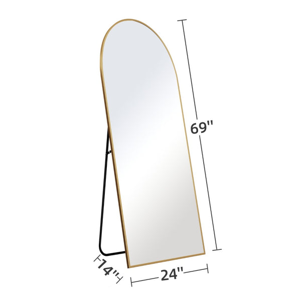 HomeRoots 69" Gold Arch Freestanding Full Length Mirror - Elegant Design for Bedrooms, Entryways & More! 691639