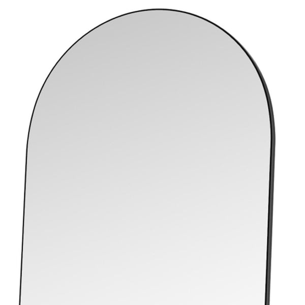 HomeRoots 67" Black Metal Arch Full-Length Mirror - Stylish Freestanding & Wall-Mount Design for Any Space 691640