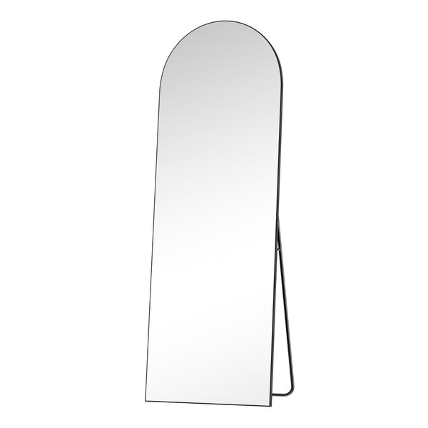 HomeRoots 67" Black Metal Arch Full-Length Mirror - Stylish Freestanding & Wall-Mount Design for Any Space 691640