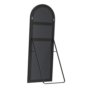 HomeRoots 67" Black Metal Arch Full-Length Mirror - Stylish Freestanding & Wall-Mount Design for Any Space 691640