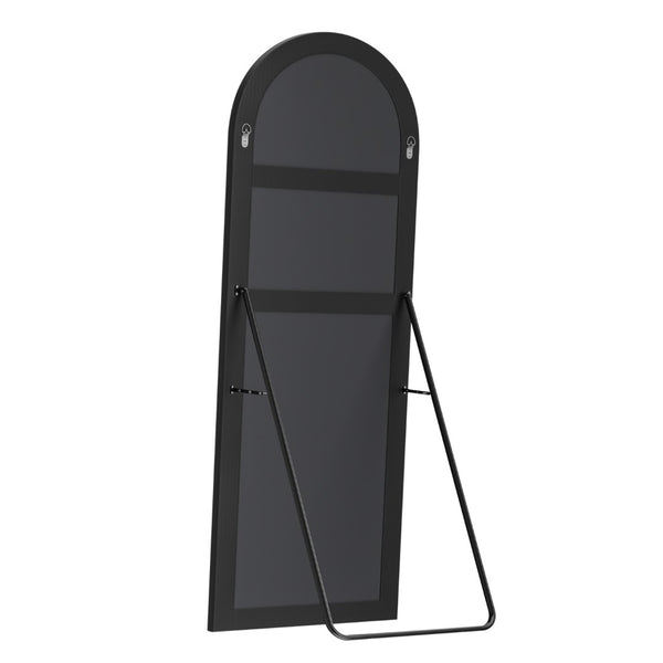 HomeRoots 67" Black Metal Arch Full-Length Mirror - Stylish Freestanding & Wall-Mount Design for Any Space 691640