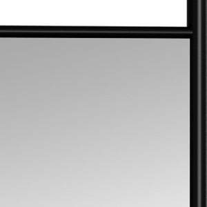 HomeRoots 64" Black Wood Ladder-Style Leaning Mirror - Stylish Full-Length Accent for Modern Interiors & Spaces 691641
