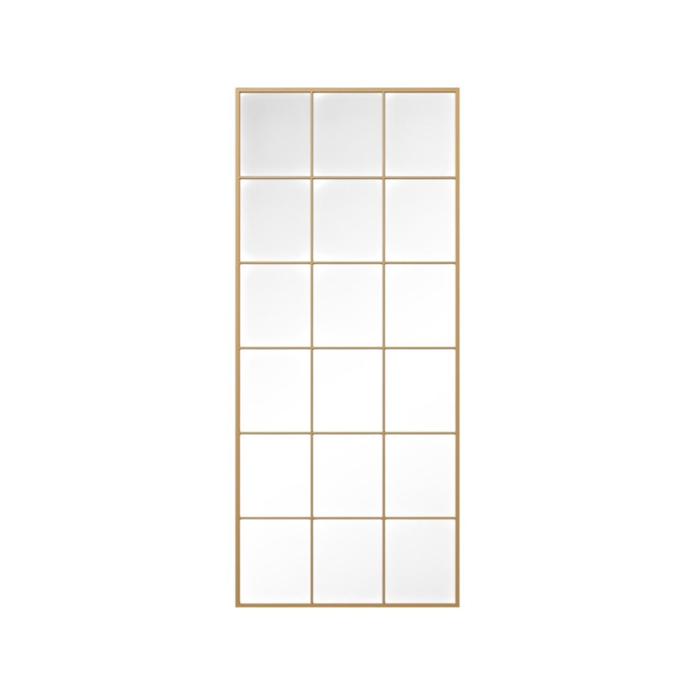 HomeRoots 69" Gold Iron Geometric Freestanding Mirror - Stylish Accent for Home & Office Décor, Versatile Design 691643