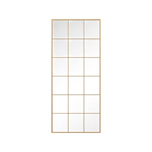 HomeRoots 69" Gold Iron Geometric Freestanding Mirror - Stylish Accent for Home & Office Décor, Versatile Design 691643