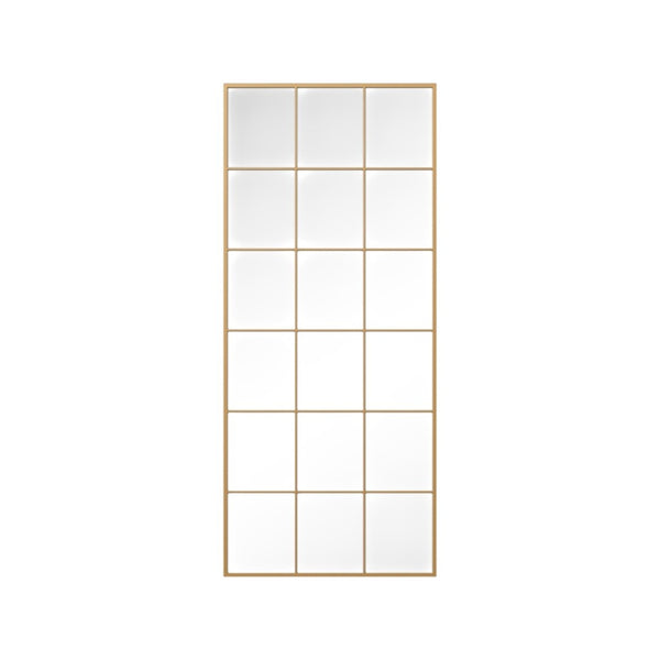 HomeRoots 69" Gold Iron Geometric Freestanding Mirror - Stylish Accent for Home & Office Décor, Versatile Design 691643