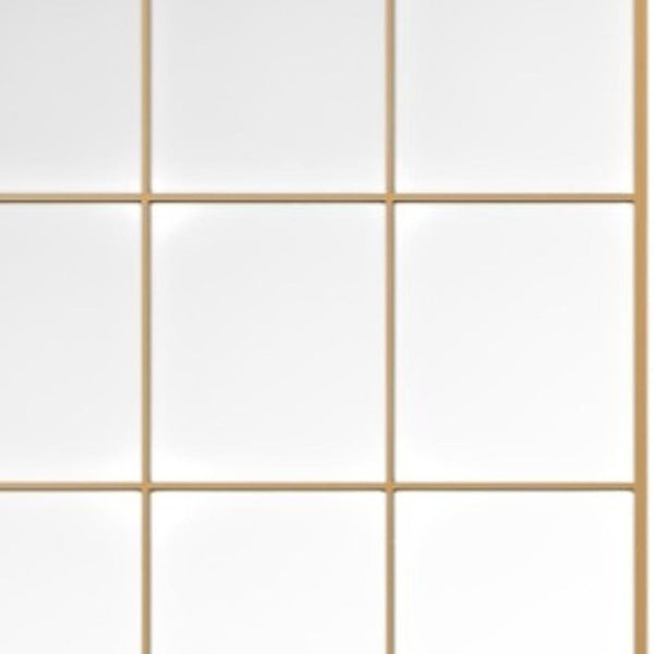HomeRoots 69" Gold Iron Geometric Freestanding Mirror - Stylish Accent for Home & Office Décor, Versatile Design 691643