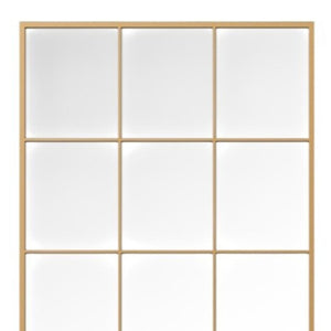 HomeRoots 69" Gold Iron Geometric Freestanding Mirror - Stylish Accent for Home & Office Décor, Versatile Design 691643