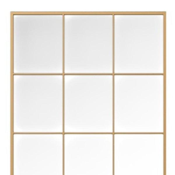HomeRoots 69" Gold Iron Geometric Freestanding Mirror - Stylish Accent for Home & Office Décor, Versatile Design 691643