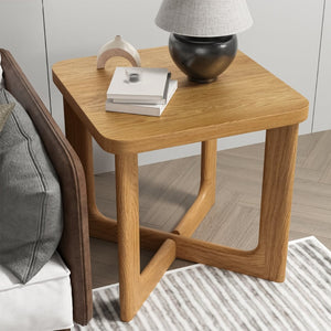HomeRoots 24" Natural Wood Square Cross Legs End Table - Modern Rustic Accent for Living Room & Entryway Use 691644