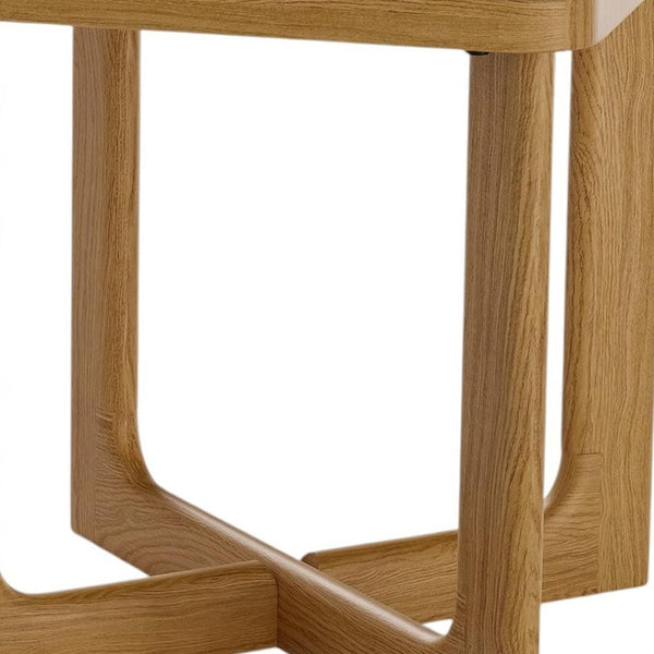 HomeRoots 24" Natural Wood Square Cross Legs End Table - Modern Rustic Accent for Living Room & Entryway Use 691644