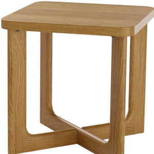 HomeRoots 24" Natural Wood Square Cross Legs End Table - Modern Rustic Accent for Living Room & Entryway Use 691644