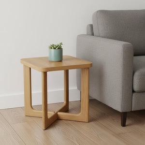 HomeRoots 24" Natural Wood Square Cross Legs End Table - Modern Rustic Accent for Living Room & Entryway Use 691644
