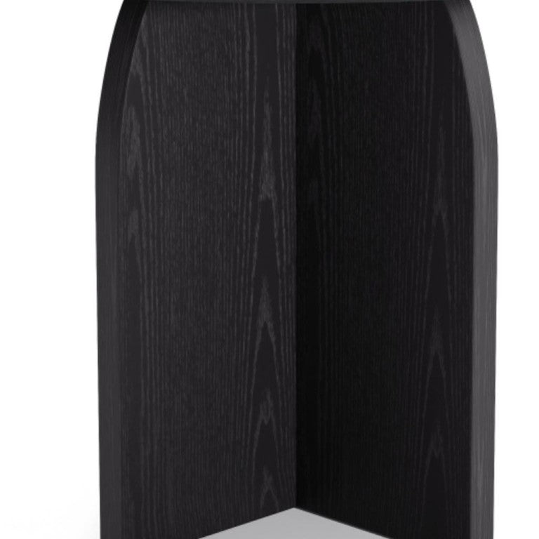 HomeRoots 42 Inch Round Pedestal Dining Table Solid Wood Base for Modern Kitchen and Room Black 691648