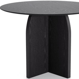42 Inch Round Pedestal Dining Table Solid Wood Base for Modern Kitchen and Room