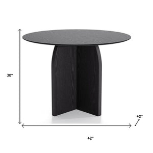 42 Inch Round Pedestal Dining Table Solid Wood Base for Modern Kitchen and Room