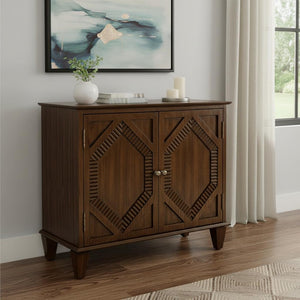 HomeRoots 34" Brown Wood Accent Cabinet – Stylish, Durable Storage Solution for Modern Living Rooms & Offices 691651