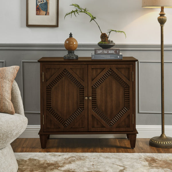 HomeRoots 34" Brown Wood Accent Cabinet – Stylish, Durable Storage Solution for Modern Living Rooms & Offices 691651