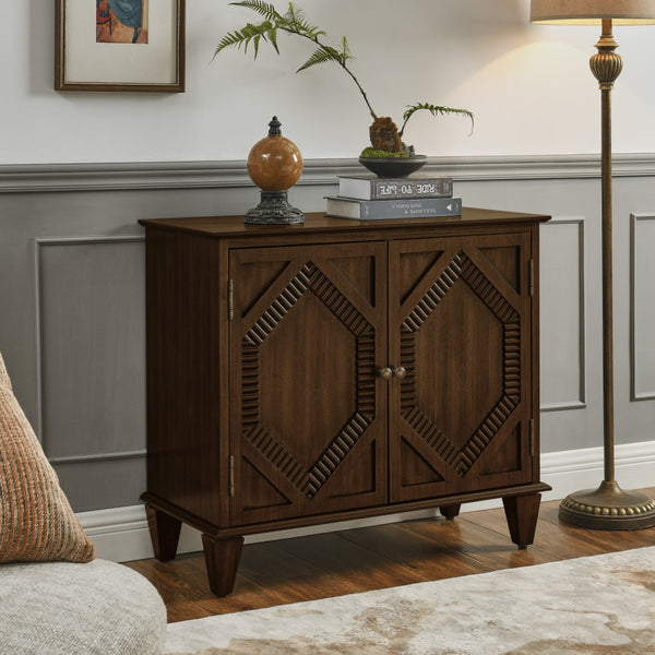 HomeRoots 34" Brown Wood Accent Cabinet – Stylish, Durable Storage Solution for Modern Living Rooms & Offices 691651