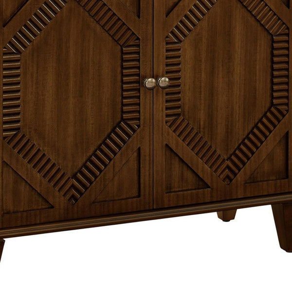 HomeRoots 34" Brown Wood Accent Cabinet – Stylish, Durable Storage Solution for Modern Living Rooms & Offices 691651