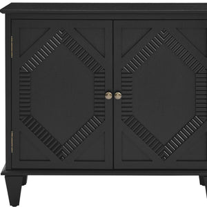 HomeRoots 34" Black Wood Accent Cabinet - Modern Storage Solution for Living Room, Dining Room & More! 691652