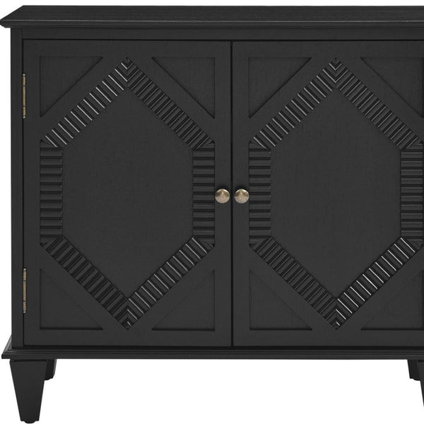 HomeRoots 34" Black Wood Accent Cabinet - Modern Storage Solution for Living Room, Dining Room & More! 691652
