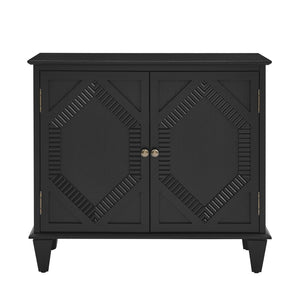 HomeRoots 34" Black Wood Accent Cabinet - Modern Storage Solution for Living Room, Dining Room & More! 691652