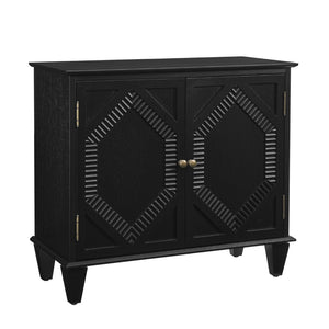 HomeRoots 34" Black Wood Accent Cabinet - Modern Storage Solution for Living Room, Dining Room & More! 691652