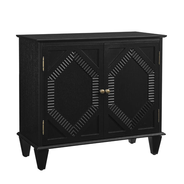 HomeRoots 34" Black Wood Accent Cabinet - Modern Storage Solution for Living Room, Dining Room & More! 691652