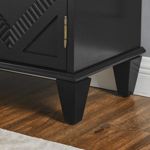 HomeRoots 34" Black Wood Accent Cabinet - Modern Storage Solution for Living Room, Dining Room & More! 691652
