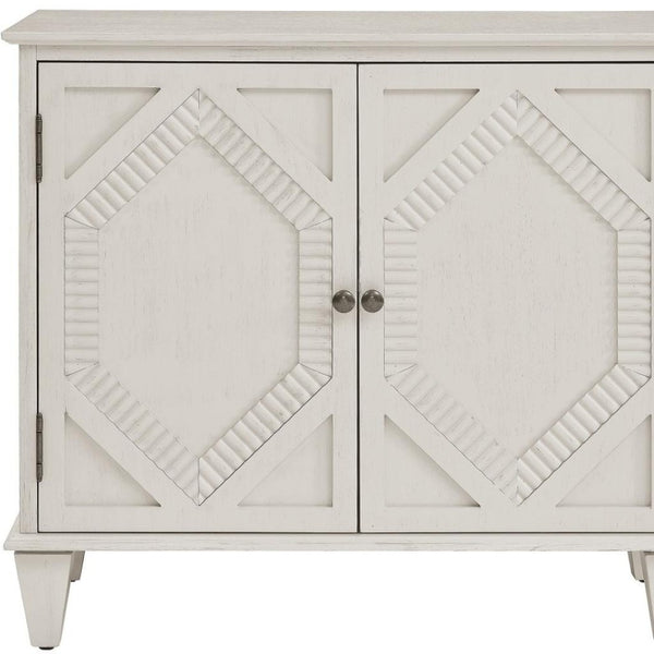 HomeRoots 34" White Wood Accent Cabinet - Elegant Storage Solution for Modern Décor in Living Room & More 691653