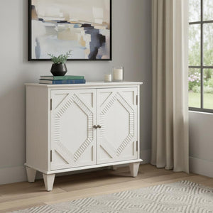 HomeRoots 34" White Wood Accent Cabinet - Elegant Storage Solution for Modern Décor in Living Room & More 691653