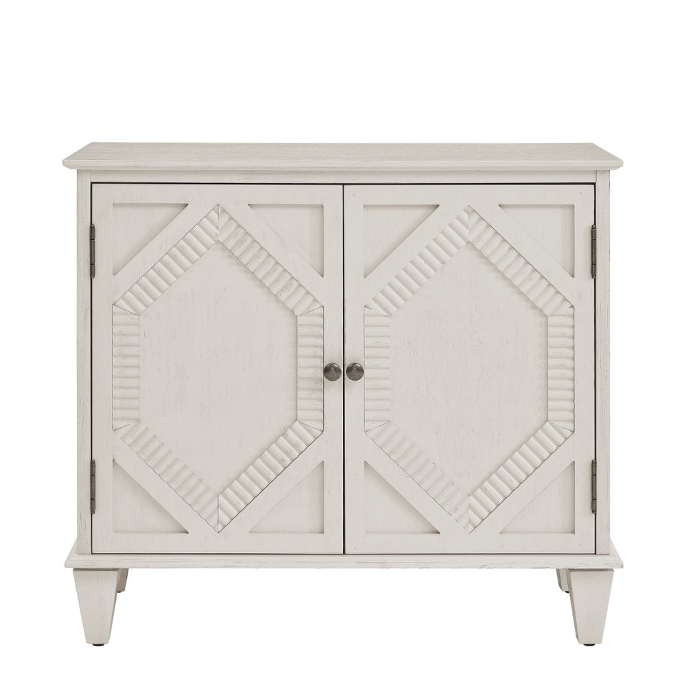 HomeRoots 34" White Wood Accent Cabinet - Elegant Storage Solution for Modern Décor in Living Room & More 691653