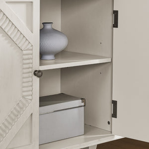 HomeRoots 34" White Wood Accent Cabinet - Elegant Storage Solution for Modern Décor in Living Room & More 691653