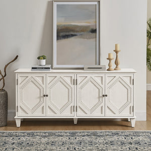 HomeRoots 66" Modern Black Wood Accent Cabinet - Stylish Storage Solution for Living & Dining Spaces! 691655