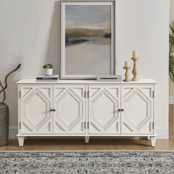 HomeRoots 66" Modern Black Wood Accent Cabinet - Stylish Storage Solution for Living & Dining Spaces! 691655