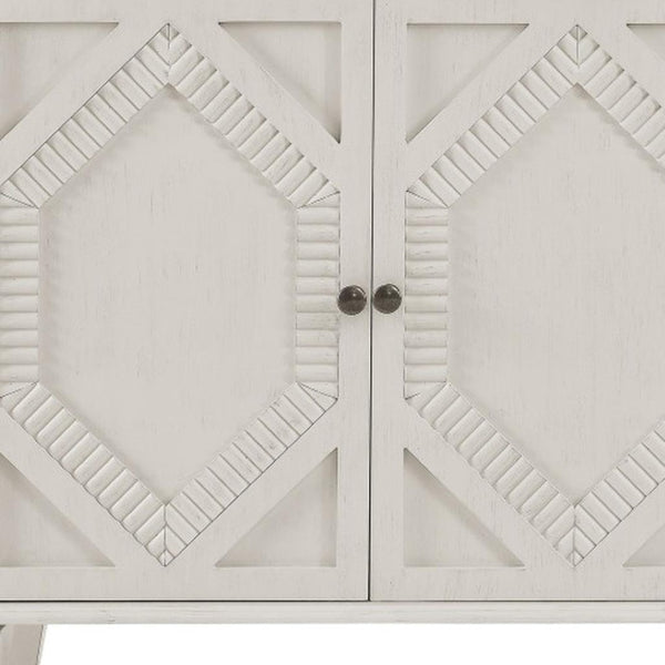 HomeRoots 66" White Wood Accent Cabinet - Elegant Storage Solution for Living Rooms, Dining Areas & More! 691656