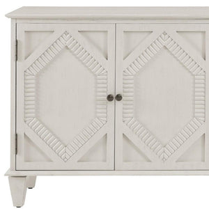HomeRoots 66" White Wood Accent Cabinet - Elegant Storage Solution for Living Rooms, Dining Areas & More! 691656