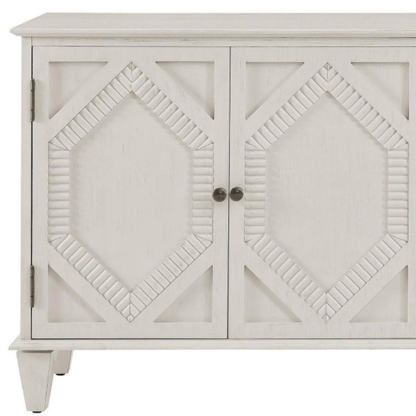 HomeRoots 66" White Wood Accent Cabinet - Elegant Storage Solution for Living Rooms, Dining Areas & More! 691656