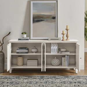 HomeRoots 66" White Wood Accent Cabinet - Elegant Storage Solution for Living Rooms, Dining Areas & More! 691656