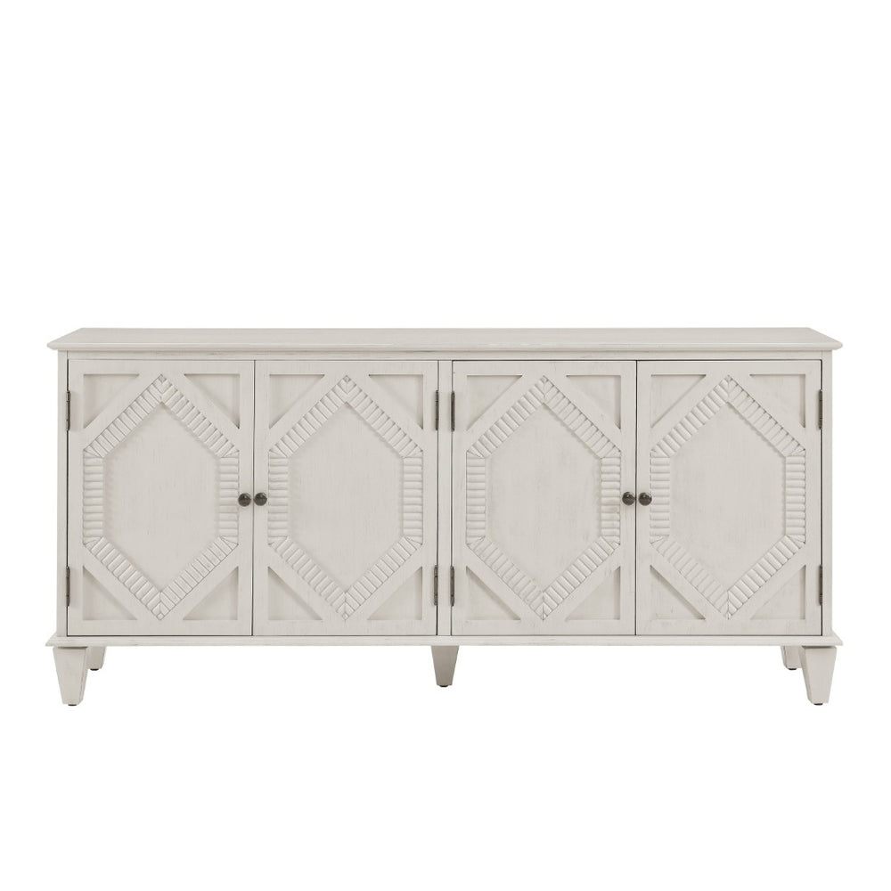 HomeRoots 66" White Wood Accent Cabinet - Elegant Storage Solution for Living Rooms, Dining Areas & More! 691656