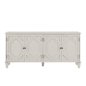 HomeRoots 66" White Wood Accent Cabinet - Elegant Storage Solution for Living Rooms, Dining Areas & More! 691656