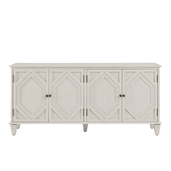 HomeRoots 66" White Wood Accent Cabinet - Elegant Storage Solution for Living Rooms, Dining Areas & More! 691656